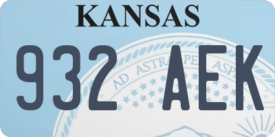 KS license plate 932AEK