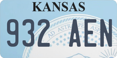 KS license plate 932AEN
