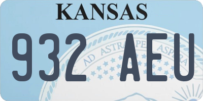 KS license plate 932AEU