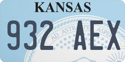 KS license plate 932AEX