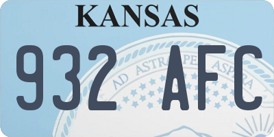 KS license plate 932AFC