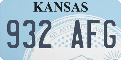 KS license plate 932AFG