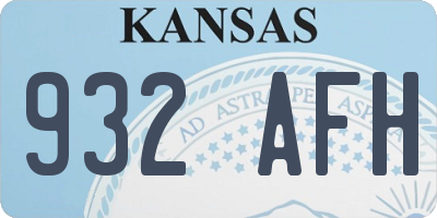 KS license plate 932AFH
