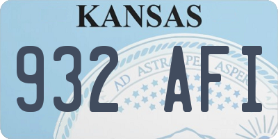 KS license plate 932AFI