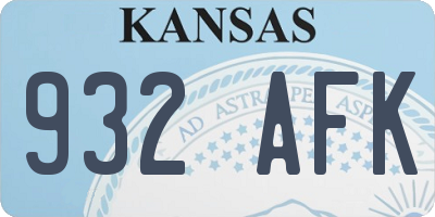 KS license plate 932AFK