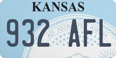 KS license plate 932AFL