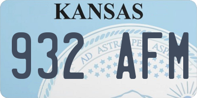 KS license plate 932AFM
