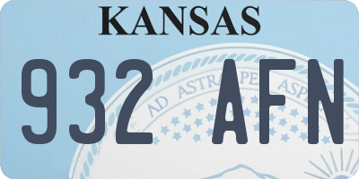 KS license plate 932AFN