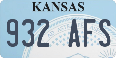KS license plate 932AFS