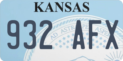 KS license plate 932AFX