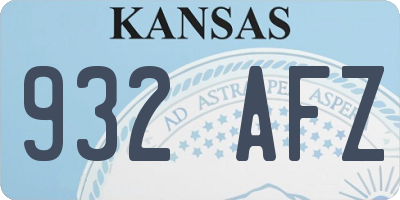 KS license plate 932AFZ