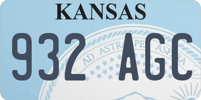 KS license plate 932AGC
