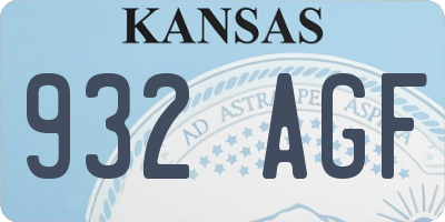 KS license plate 932AGF