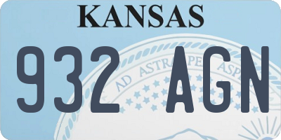 KS license plate 932AGN