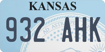 KS license plate 932AHK