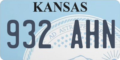 KS license plate 932AHN