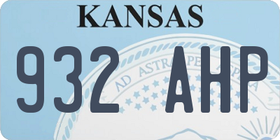 KS license plate 932AHP