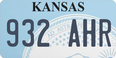 KS license plate 932AHR