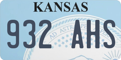 KS license plate 932AHS