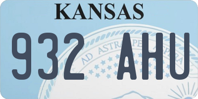 KS license plate 932AHU