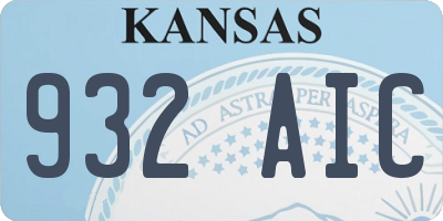 KS license plate 932AIC