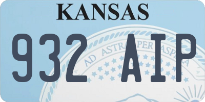 KS license plate 932AIP