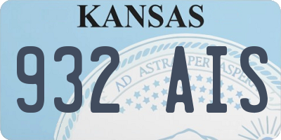 KS license plate 932AIS
