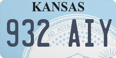 KS license plate 932AIY