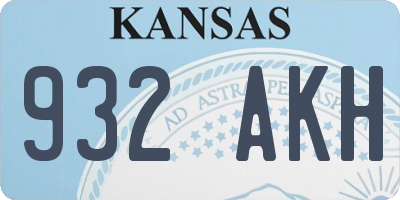 KS license plate 932AKH