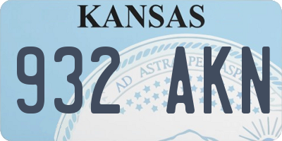 KS license plate 932AKN