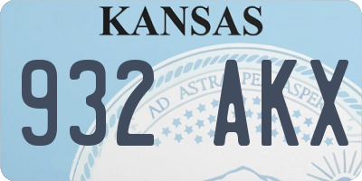 KS license plate 932AKX