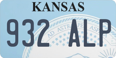 KS license plate 932ALP