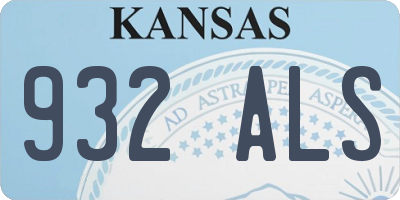 KS license plate 932ALS