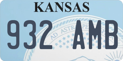 KS license plate 932AMB