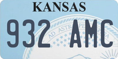 KS license plate 932AMC