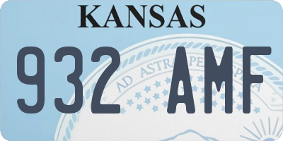 KS license plate 932AMF
