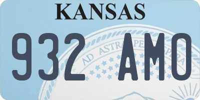 KS license plate 932AMO