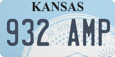 KS license plate 932AMP