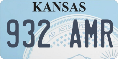 KS license plate 932AMR