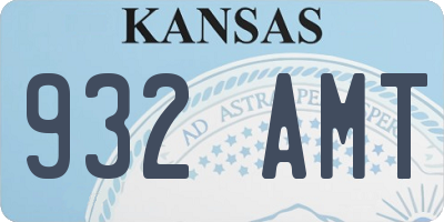 KS license plate 932AMT