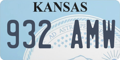 KS license plate 932AMW