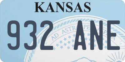 KS license plate 932ANE