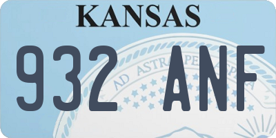 KS license plate 932ANF