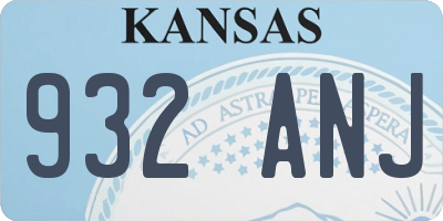 KS license plate 932ANJ