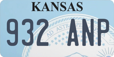 KS license plate 932ANP
