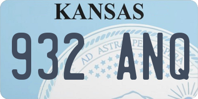 KS license plate 932ANQ