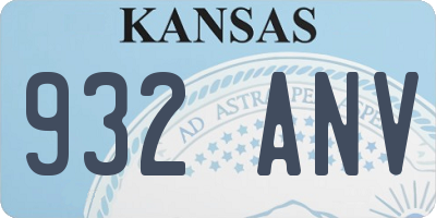 KS license plate 932ANV