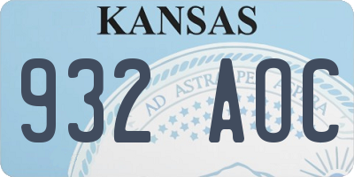 KS license plate 932AOC