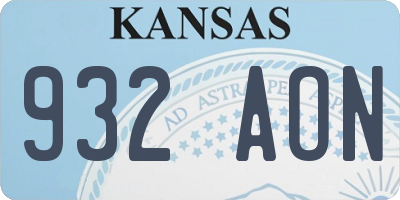 KS license plate 932AON