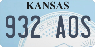 KS license plate 932AOS